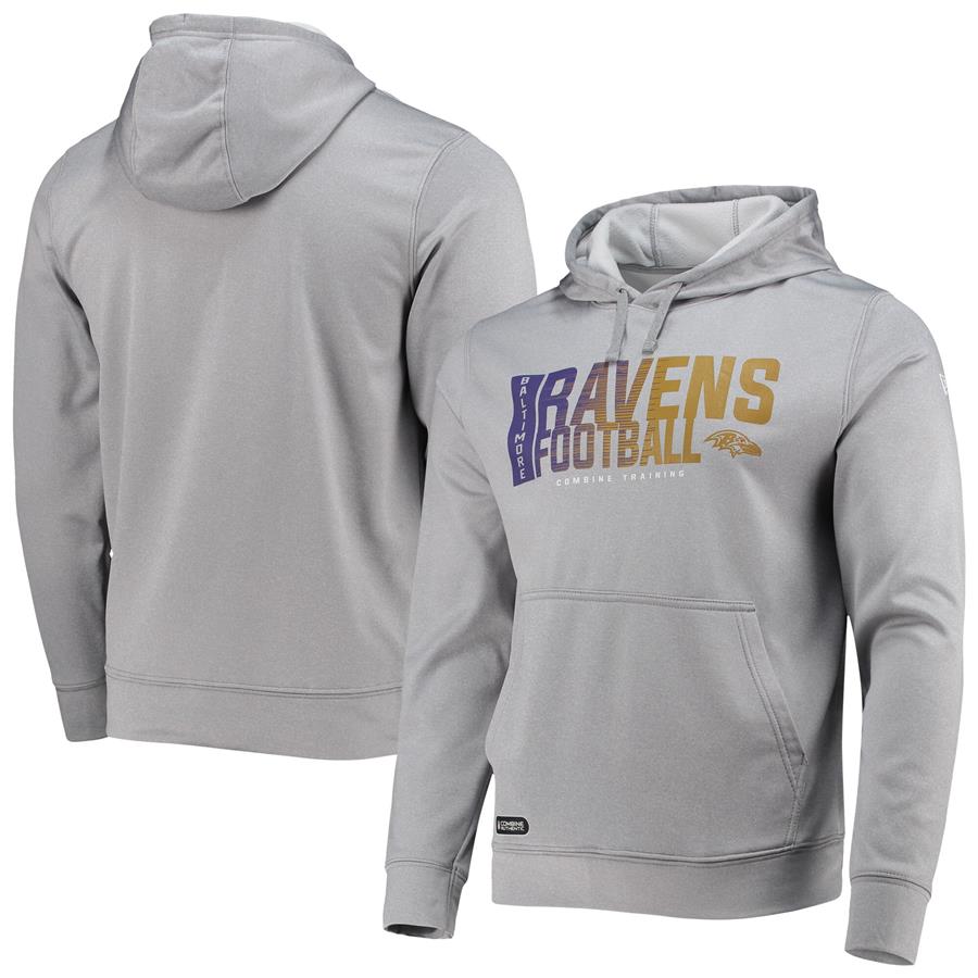 Baltimore Ravens New Era Combine Authentic Game On Pullover Hoodie - Heathered Gray