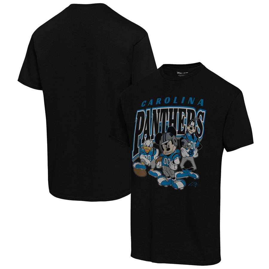 Carolina Panthers Junk Food Disney Mickey Huddle T-Shirt - Black