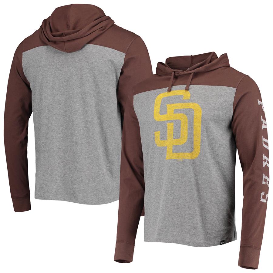 San Diego Padres '47 Franklin Wooster Pullover Hoodie - Gray