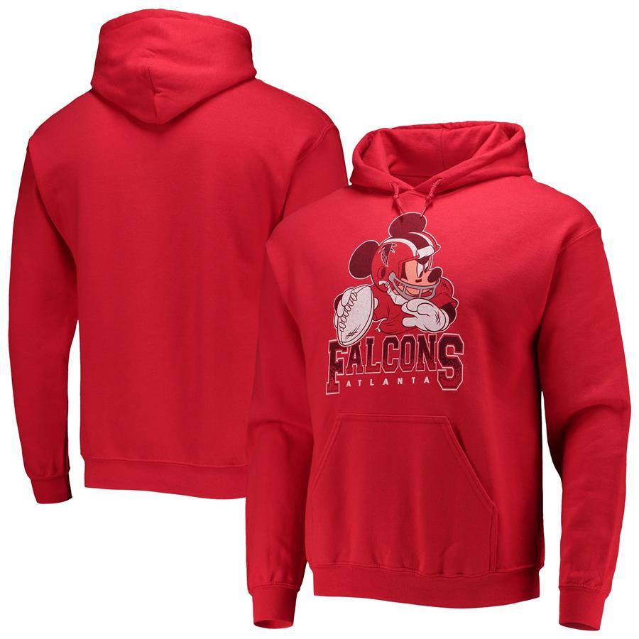 Atlanta Falcons Junk Food Disney Mickey Quarterback Pullover Hoodie - Red