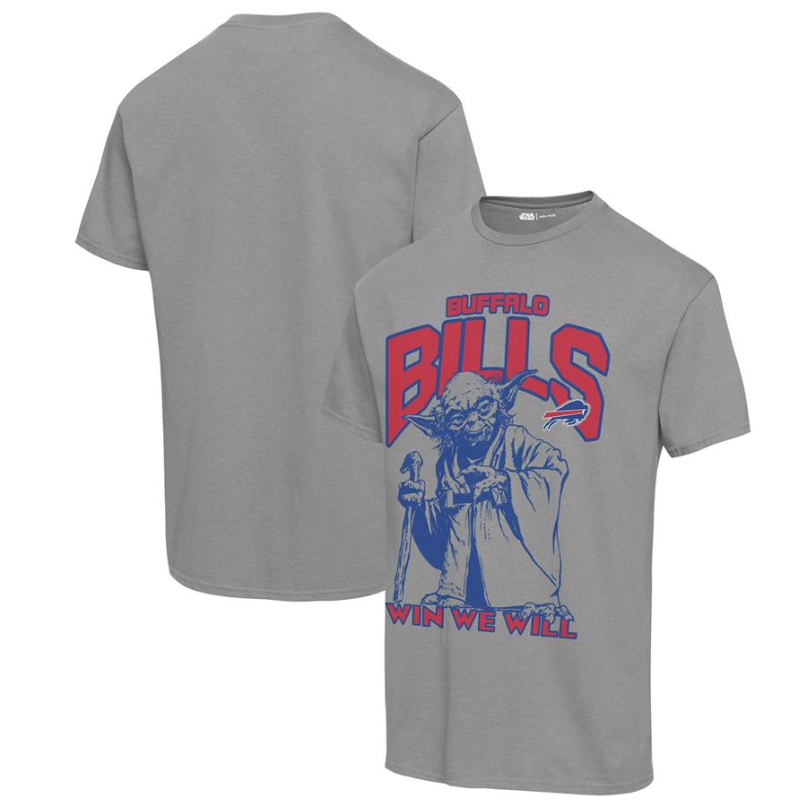 Buffalo Bills Junk Food Disney Star Wars Yoda Win We Will T-Shirt - Graphite