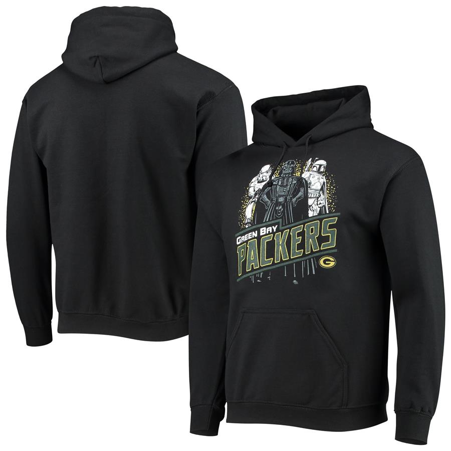 Green Bay Packers Junk Food Star Wars Empire Pullover Hoodie - Black