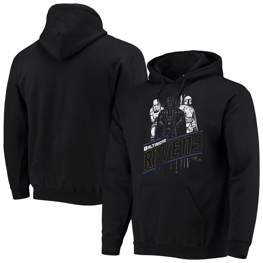 Baltimore Ravens Junk Food Star Wars Empire Pullover Hoodie - Black