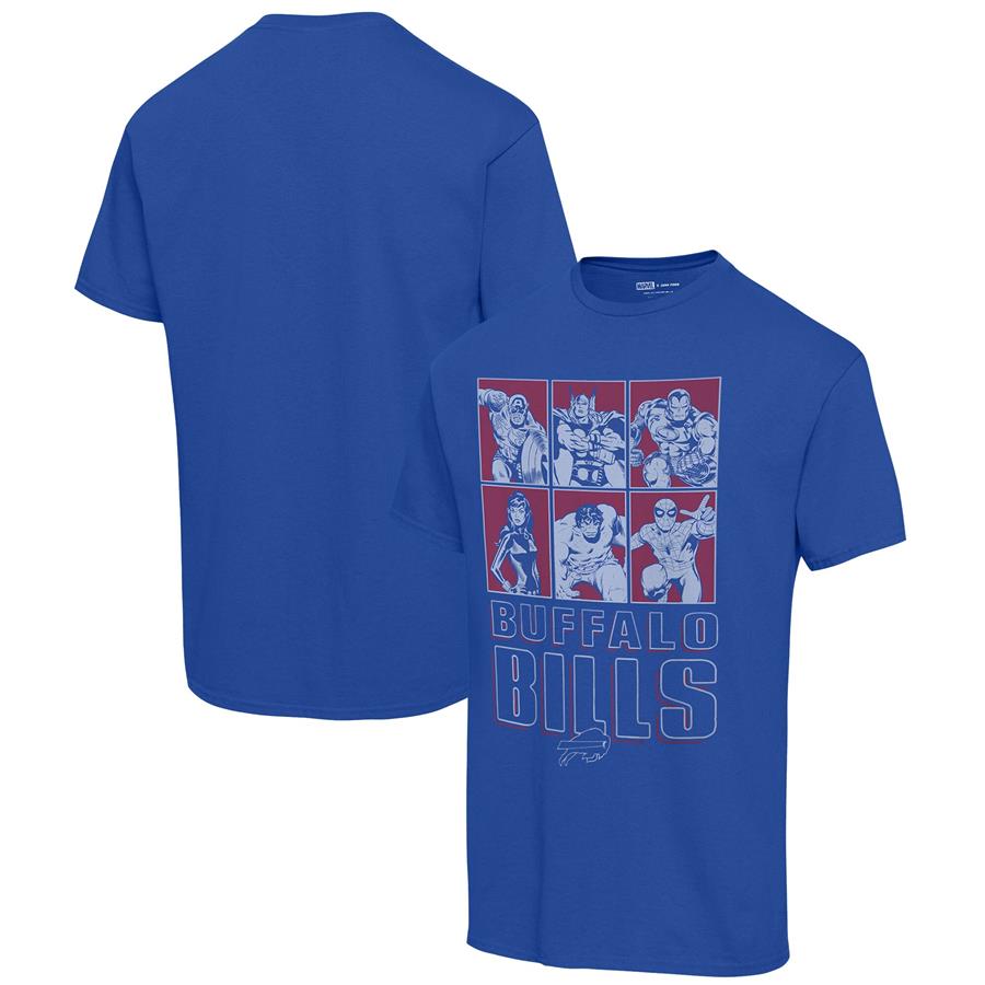 Buffalo Bills Junk Food Disney Marvel Avengers Line-Up T-Shirt - Royal