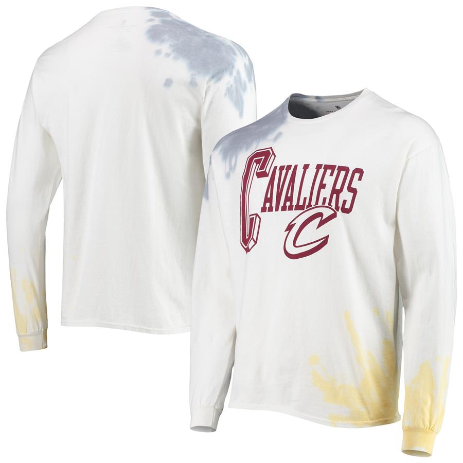 Cleveland Cavaliers Junk Food Tie-Dye Long Sleeve T-Shirt - White