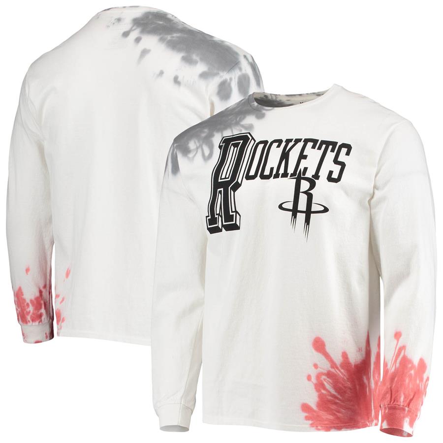 Houston Rockets Junk Food Tie-Dye Long Sleeve T-Shirt - White