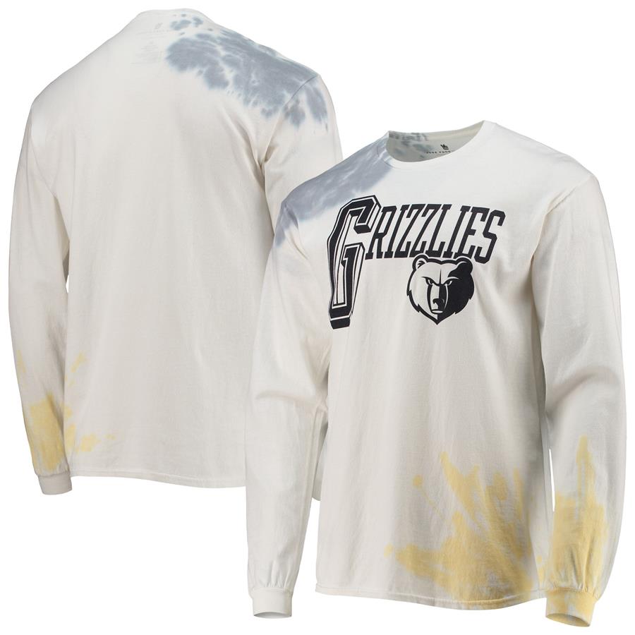 Memphis Grizzlies Junk Food Tie-Dye Long Sleeve T-Shirt - White