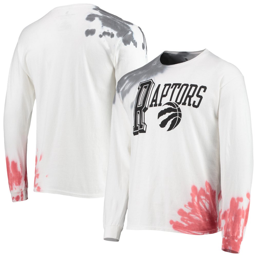 Toronto Raptors Junk Food Tie-Dye Long Sleeve T-Shirt - White