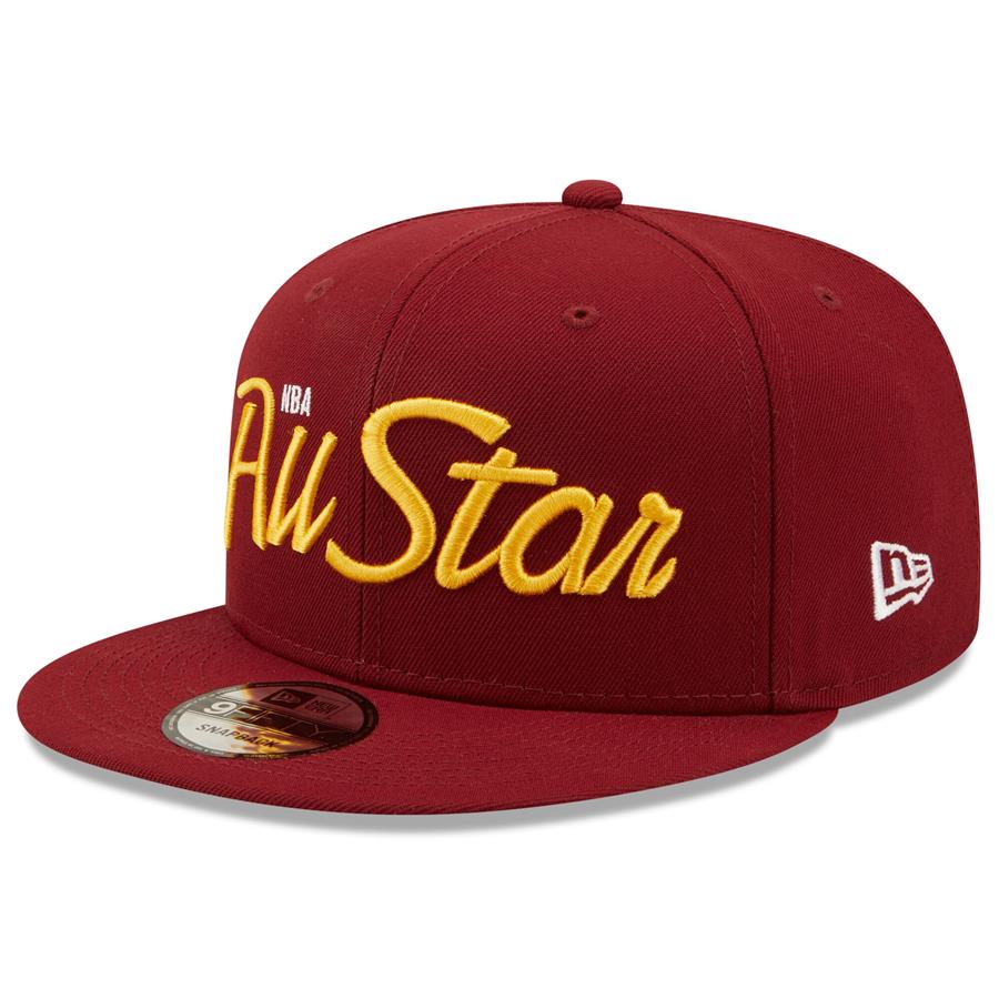 New Era 2022 NBA All-Star Game Script 9FIFTY Snapback Adjustable Hat - Burgundy