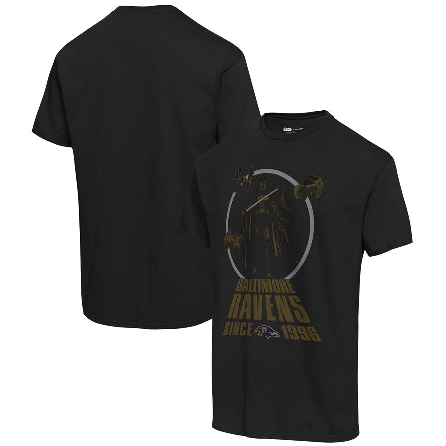 Baltimore Ravens Junk Food Disney Star Wars Empire Title Crawl T-Shirt - Black