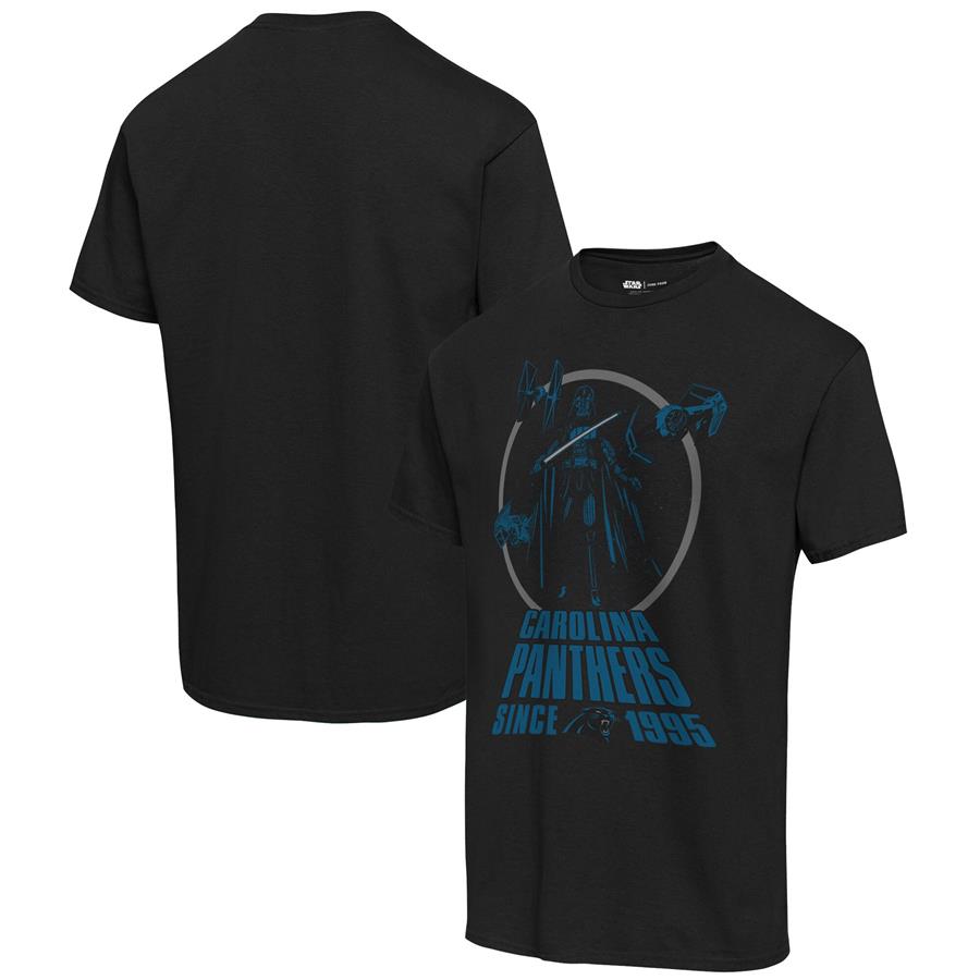 Carolina Panthers Junk Food Disney Star Wars Empire Title Crawl T-Shirt - Black