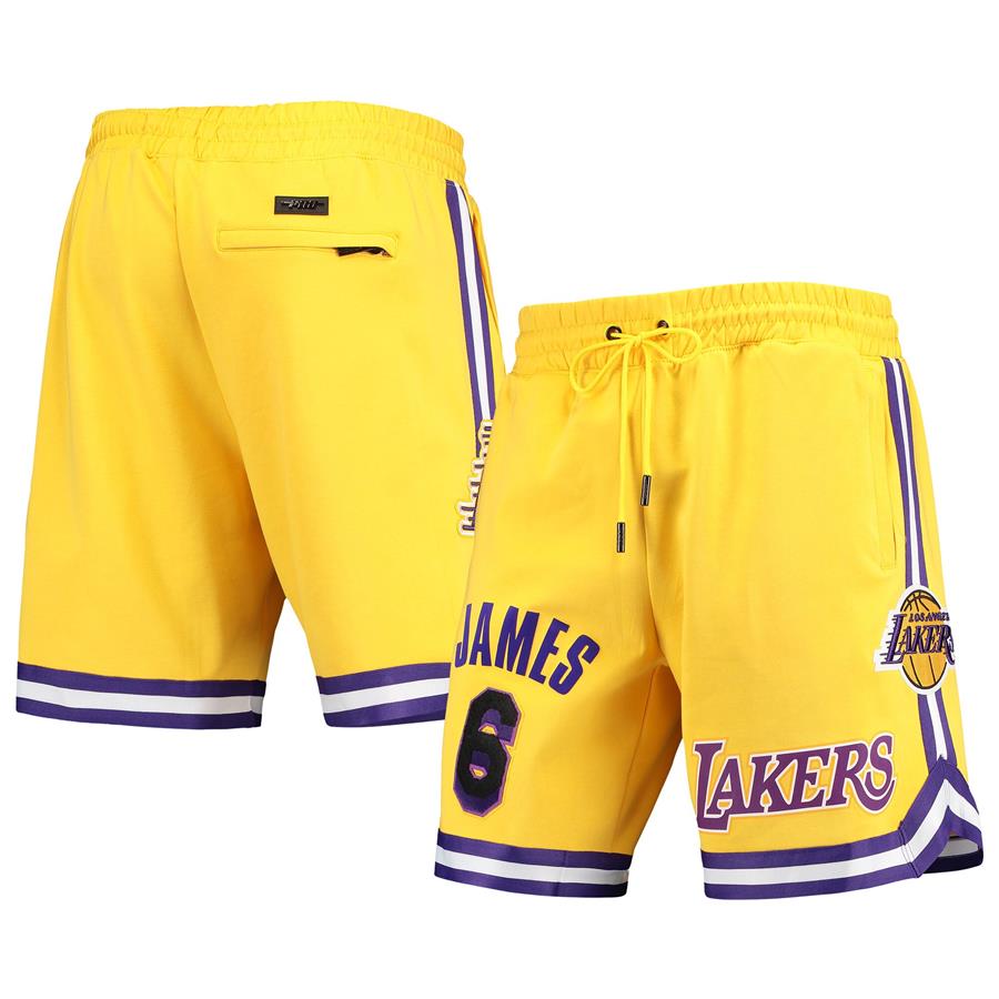 LeBron James Los Angeles Lakers Pro Standard Player Replica Shorts - Gold