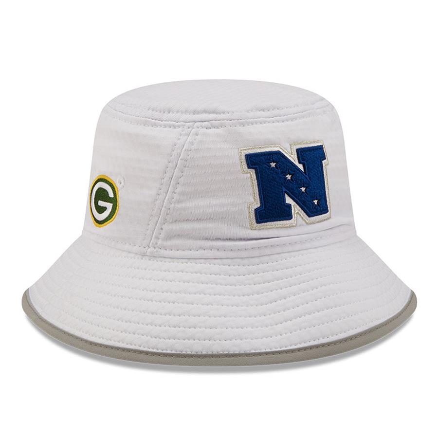 Green Bay Packers New Era NFC Logo Pro Bowl Bucket Hat - White