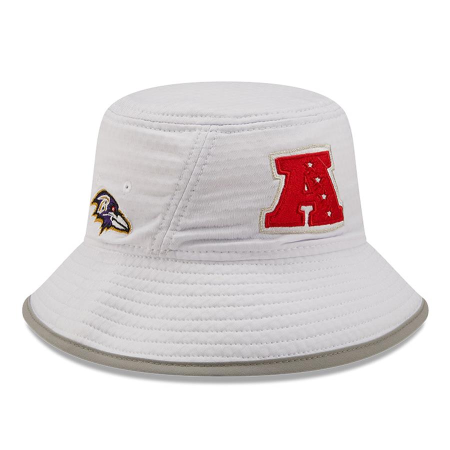 Baltimore Ravens New Era AFC Logo Pro Bowl Bucket Hat - White