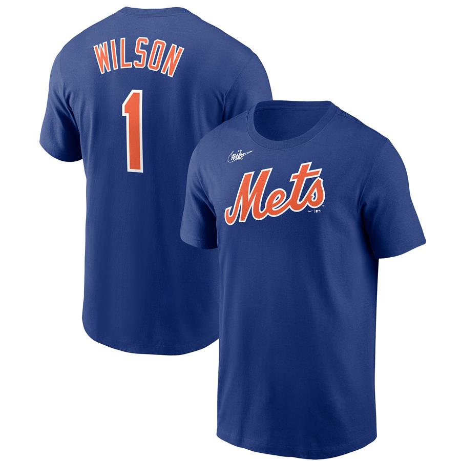 Mookie Wilson New York Mets Nike 1986 World Series 35th Anniversary Cooperstown Collection Name & Number T-Shirt - Royal