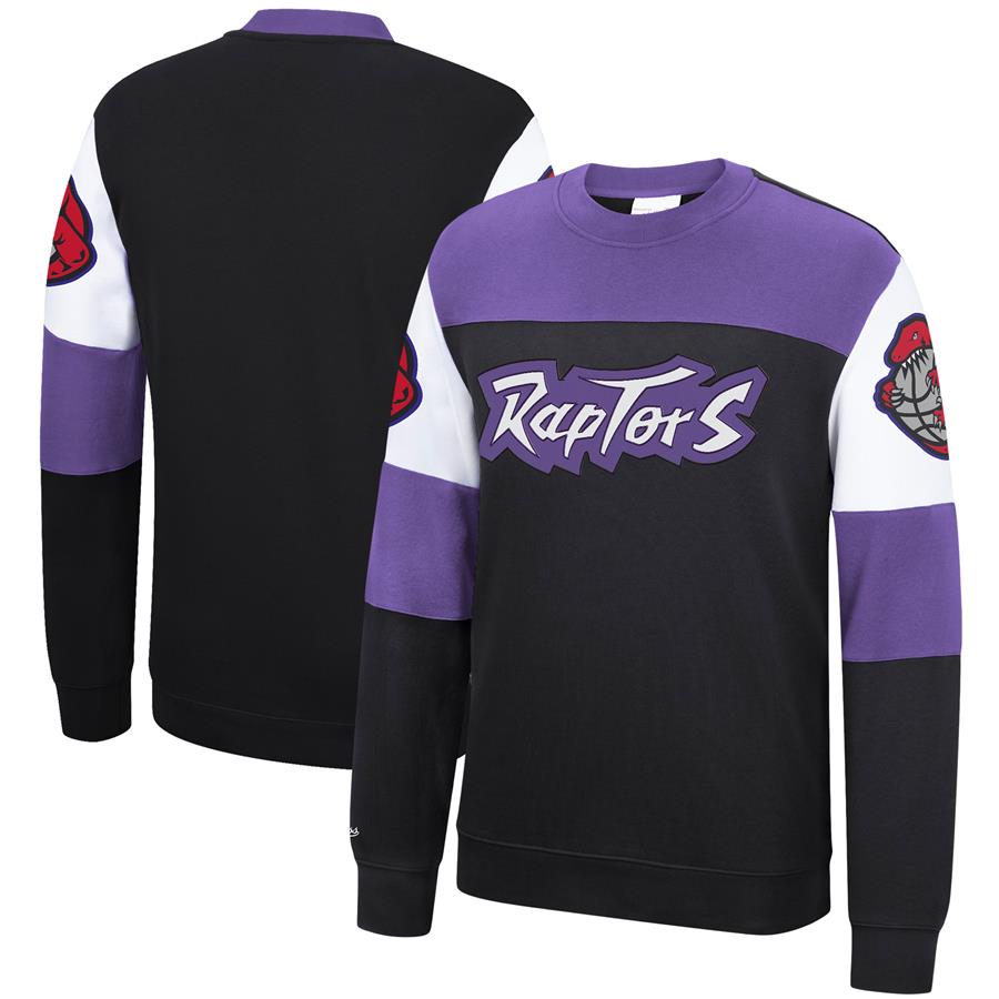 Toronto Raptors Mitchell & Ness Perfect Season Fleece Pullover Sweatshirt - Black