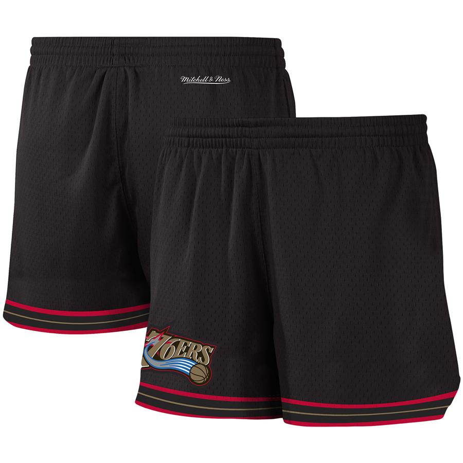 Philadelphia 76ers Mitchell & Ness Women's Jump Shot Shorts - Black