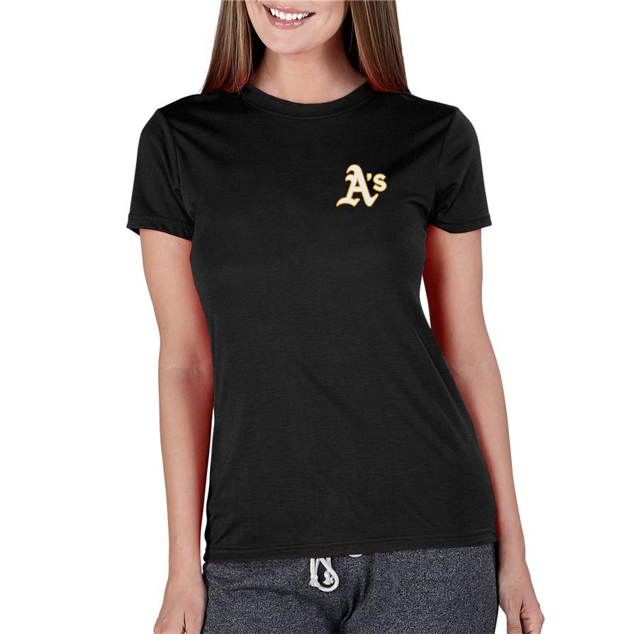 Oakland Athletics Concepts Sport Women's Marathon Knit T-Shirt - Black