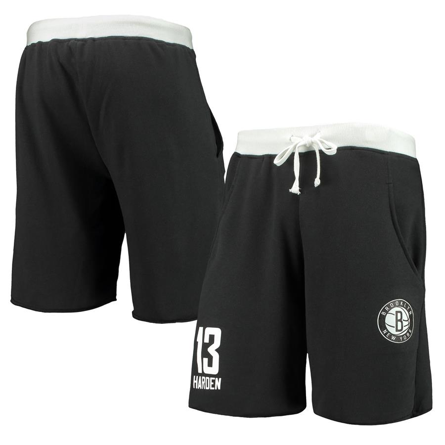 James Harden Brooklyn Nets Name & Number French Terry Shorts - Black