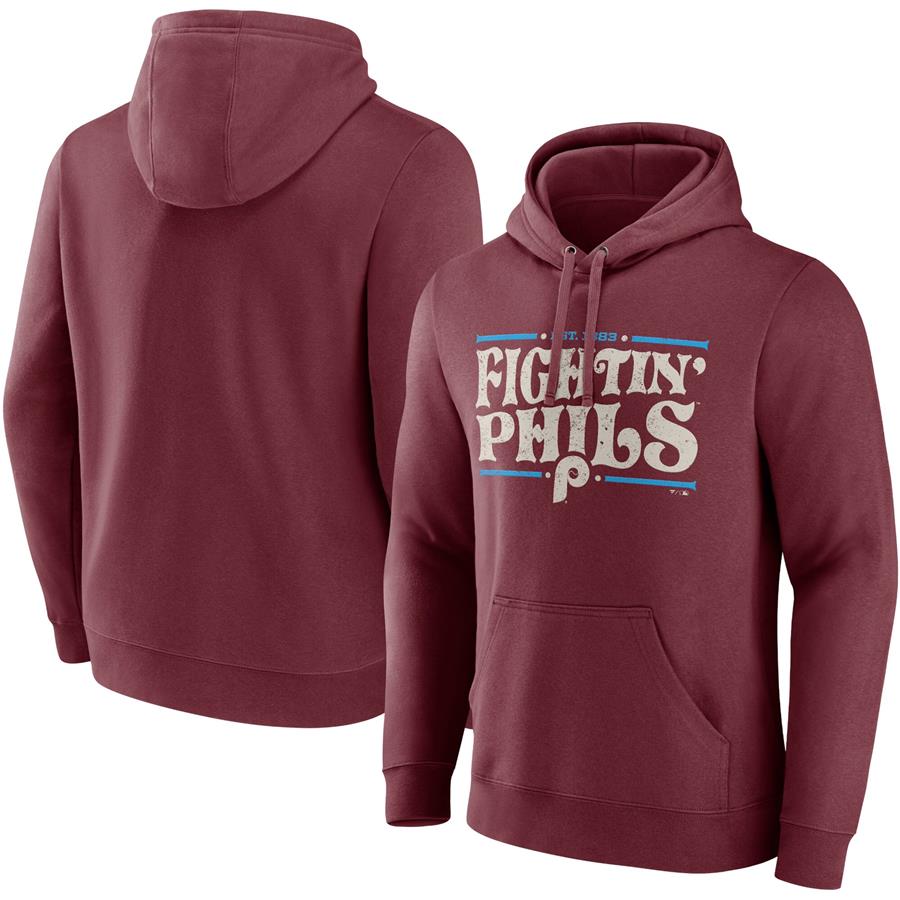 Philadelphia Phillies Fanatics Branded Hometown Collection Fightin' Phils Pullover Hoodie - Burgundy