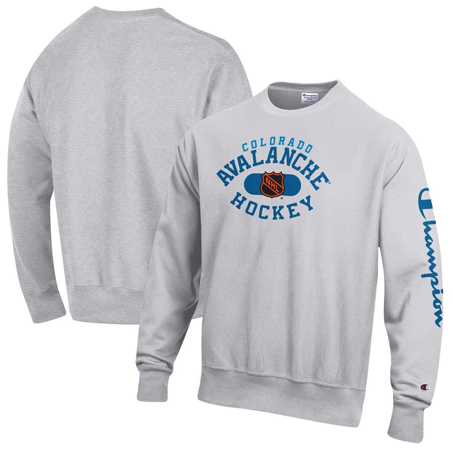 Colorado Avalanche Champion Reverse Weave Pullover Sweatshirt - Heathered Gray
