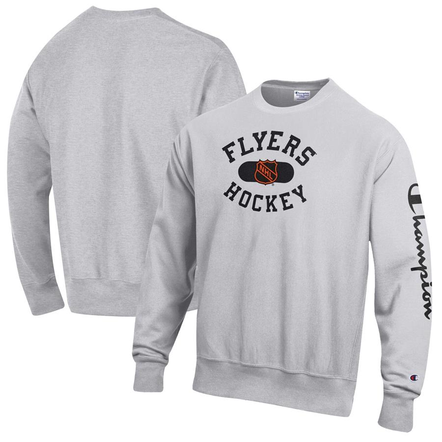 Philadelphia Flyers Champion Reverse Weave Pullover Sweatshirt - Heathered Gray