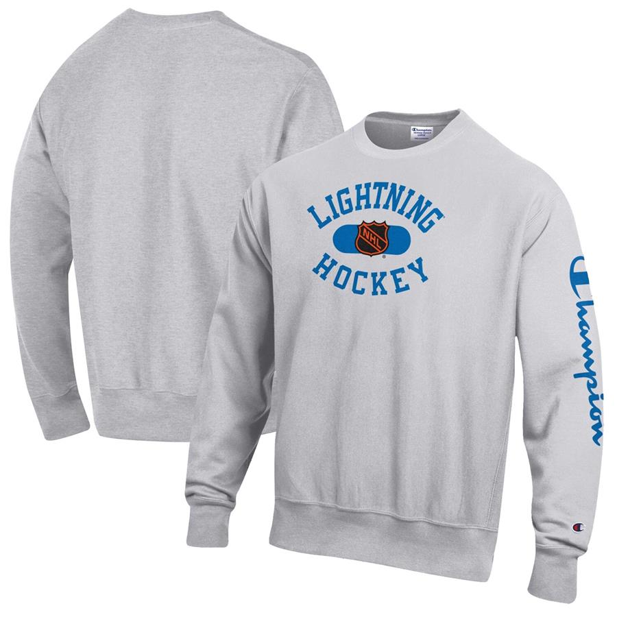Tampa Bay Lightning Champion Reverse Weave Pullover Sweatshirt - Heathered Gray
