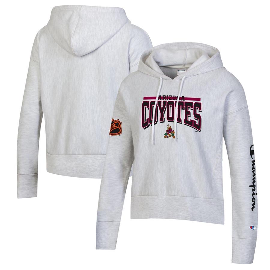 Arizona Coyotes Champion Women's Reverse Weave Pullover Hoodie - Heathered Gray