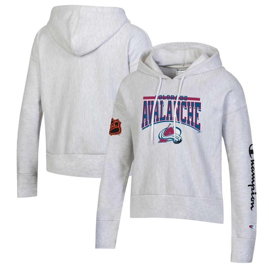 Colorado Avalanche Champion Women's Reverse Weave Pullover Hoodie - Heathered Gray