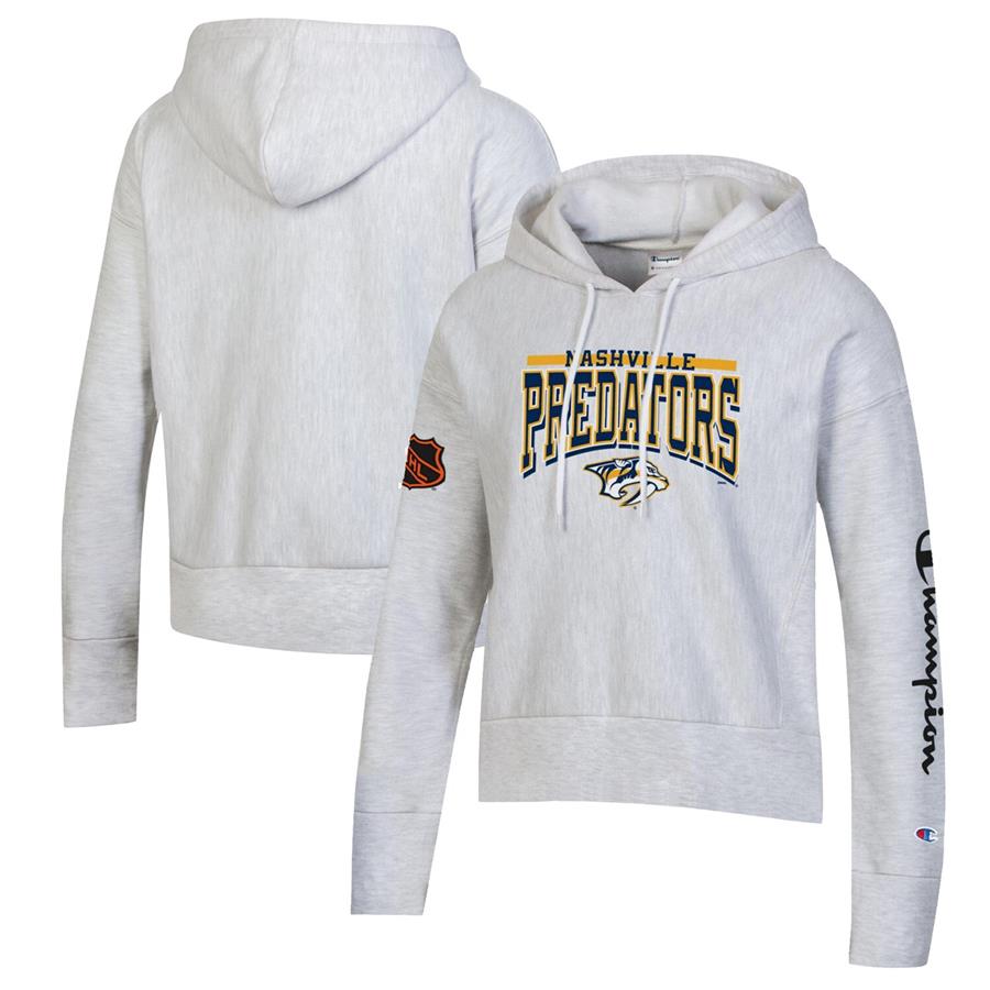 Nashville Predators Champion Women's Reverse Weave Pullover Hoodie - Heathered Gray