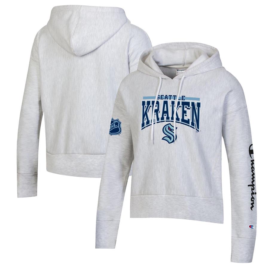 Seattle Kraken Champion Women's Reverse Weave Pullover Hoodie - Heathered Gray