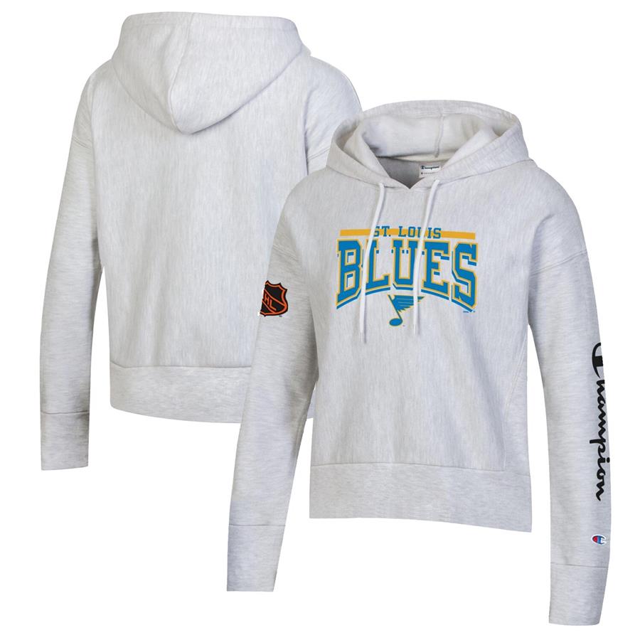 St. Louis Blues Champion Women's Reverse Weave Pullover Hoodie - Heathered Gray