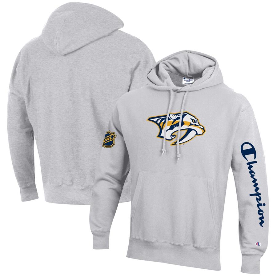 Nashville Predators Champion Reverse Weave Pullover Hoodie - Heathered Gray