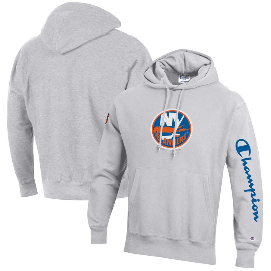 New York Islanders Champion Reverse Weave Pullover Hoodie - Heathered Gray