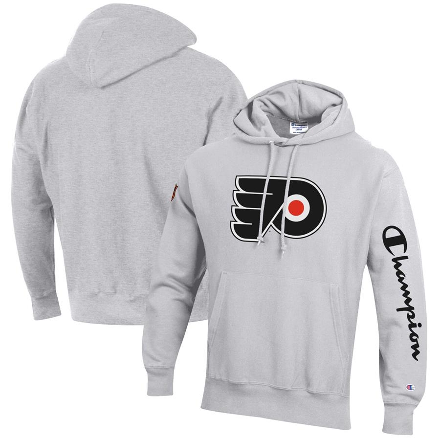 Philadelphia Flyers Champion Reverse Weave Pullover Hoodie - Heathered Gray