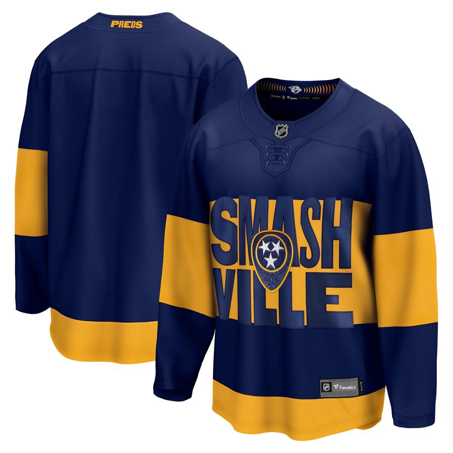 Nashville Predators Fanatics Branded 2022 NHL Stadium Series Breakaway Blank Jersey - Navy