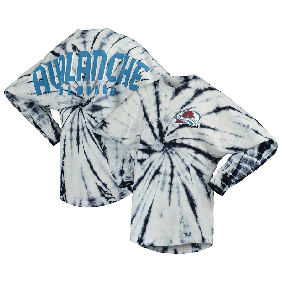 Colorado Avalanche Women's Spiral Tie-Dye Long Sleeve T-Shirt - Navy