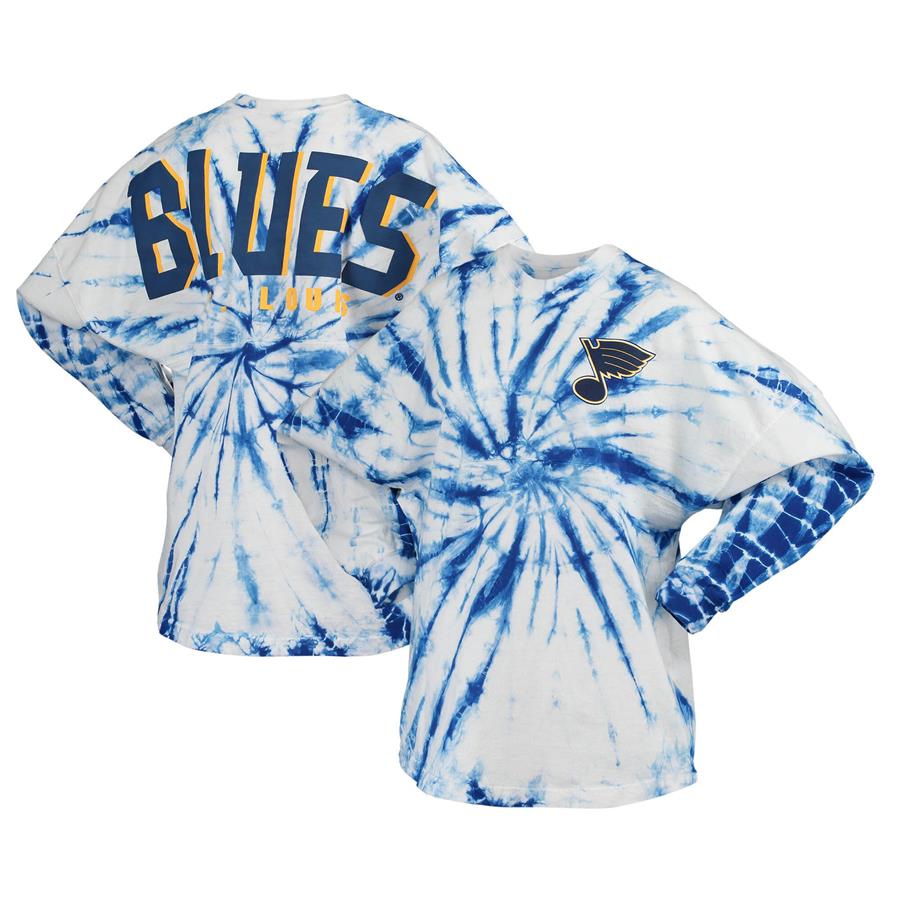 St. Louis Blues Women's Spiral Tie-Dye Long Sleeve T-Shirt - Blue
