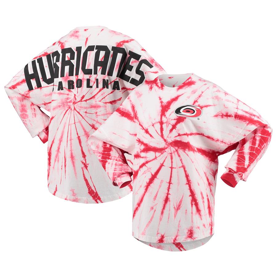 Carolina Hurricanes Women's Spiral Tie-Dye Long Sleeve T-Shirt - Red