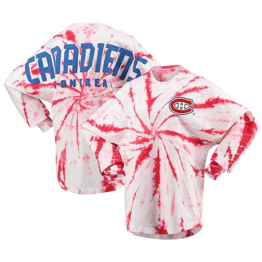 Женский лонгслив Montreal Canadiens Spiral Tie-Dye (красный)