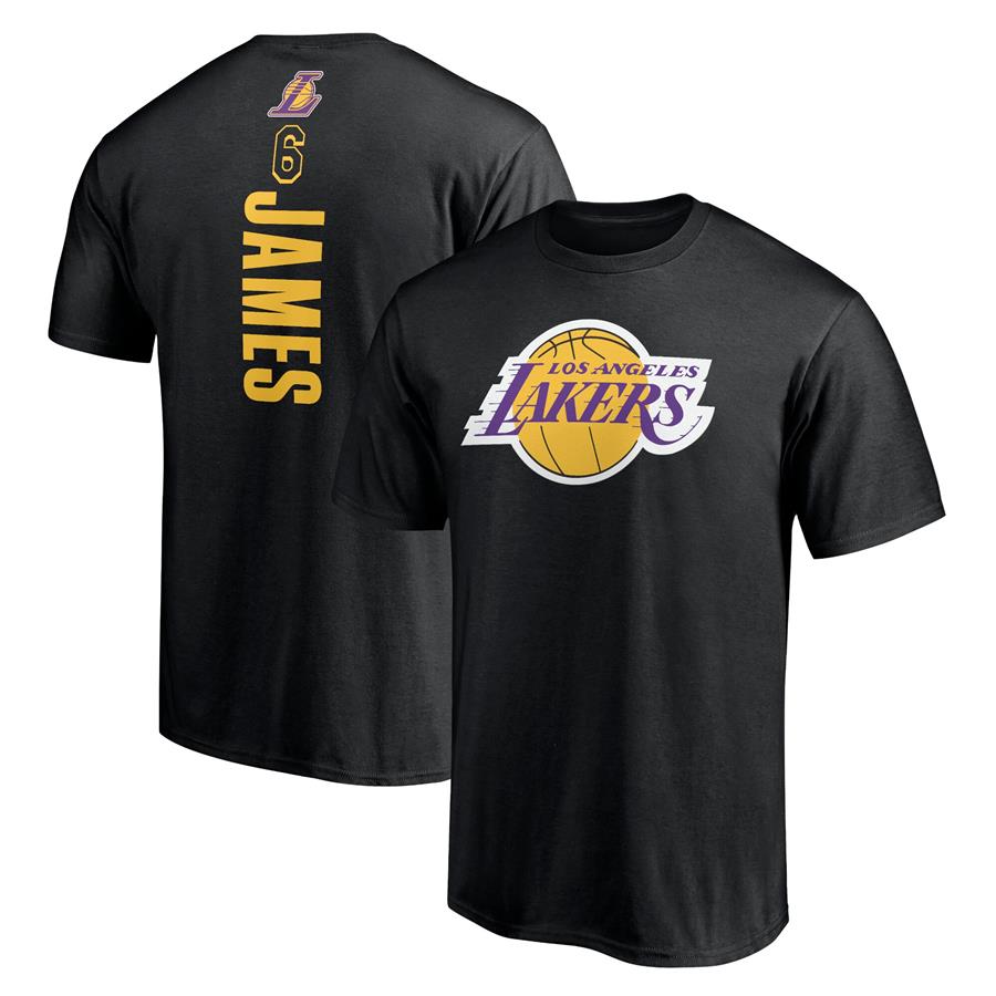LeBron James Los Angeles Lakers Fanatics Branded #6 Playmaker Name & Number T-Shirt - Black