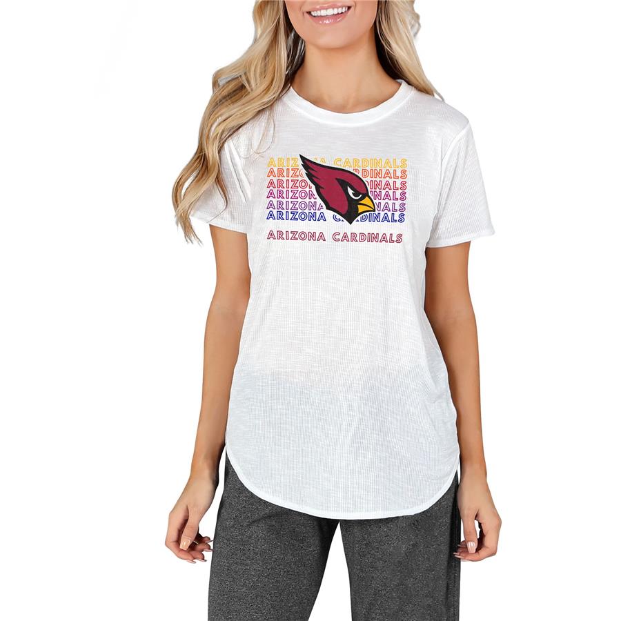 Arizona Cardinals Concepts Sport Women's Gable Knit T-Shirt - White