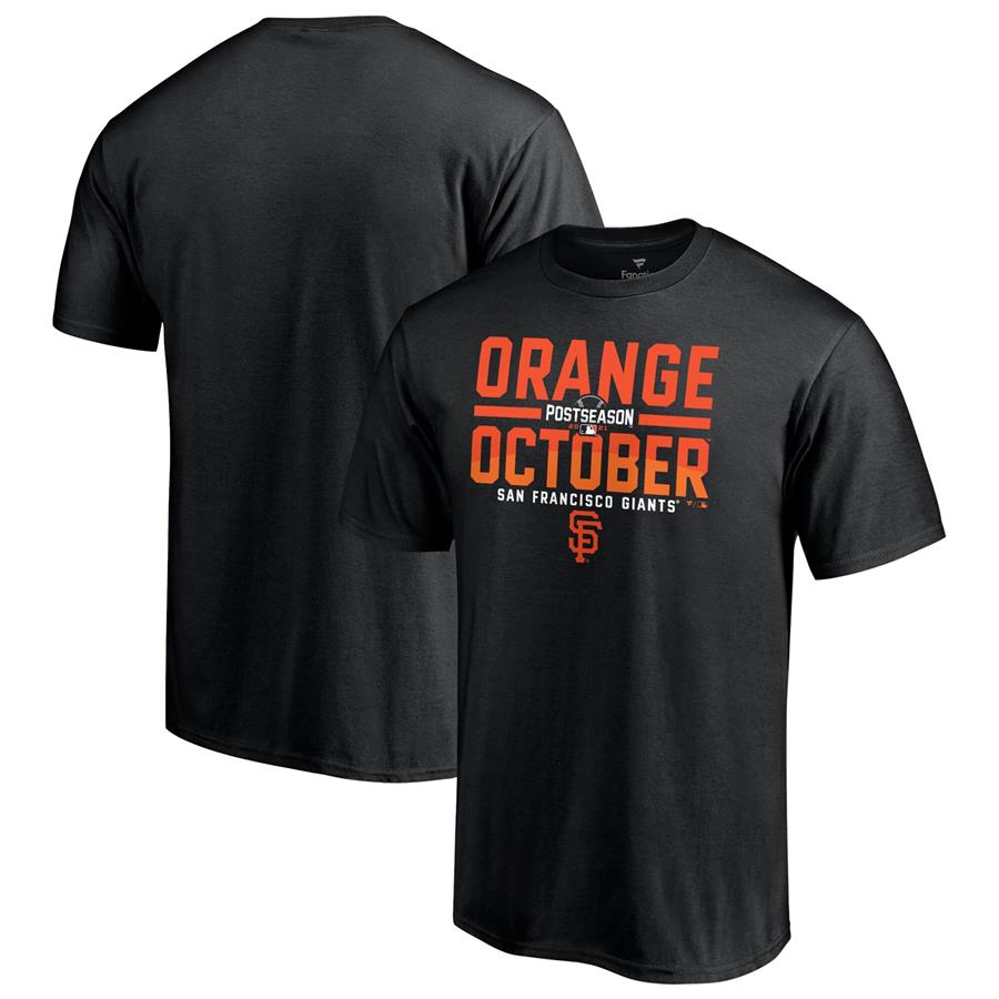 San Francisco Giants Fanatics Branded 2021 Postseason Orange October T-Shirt - Black