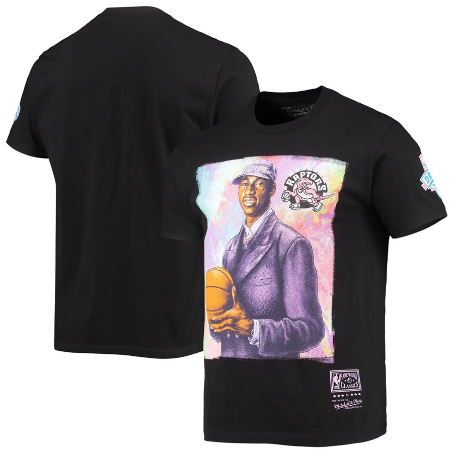 Tracy McGrady Toronto Raptors Mitchell & Ness Hardwood Classics Draft Day Colorwash T-Shirt - Black