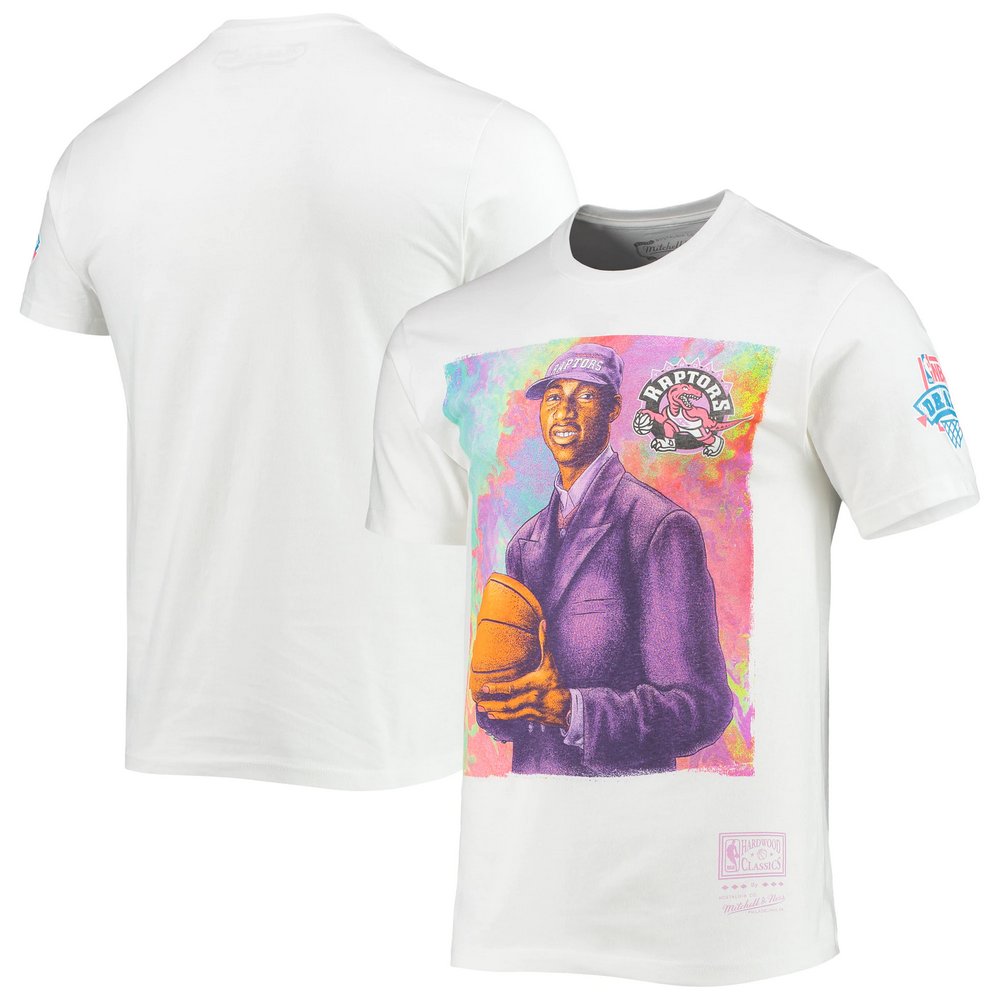 Tracy McGrady Toronto Raptors Mitchell & Ness Hardwood Classics Draft Day Colorwash T-Shirt - White
