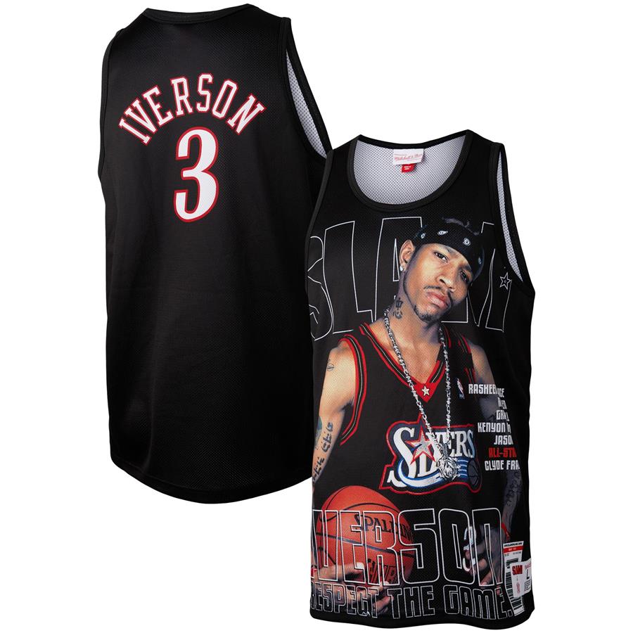 Allen Iverson Philadelphia 76ers Mitchell & Ness Slam Player Tank Top - Black