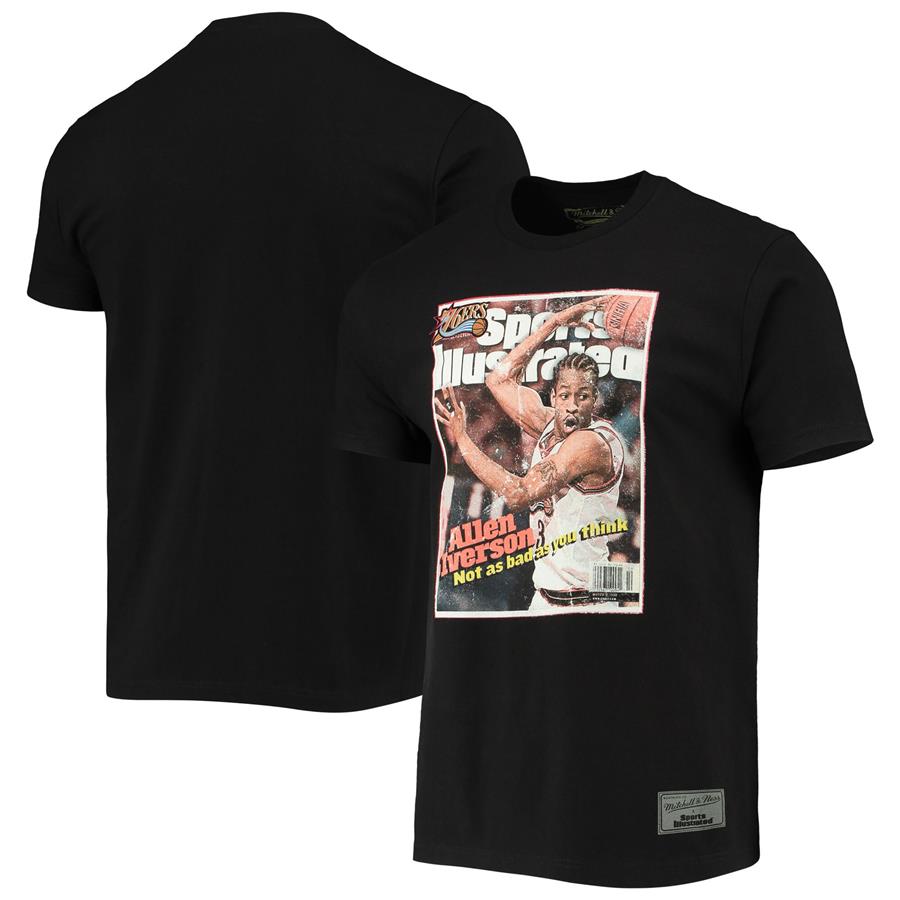 Allen Iverson Philadelphia 76ers Mitchell & Ness x Sports Illustrated Player T-Shirt - Black