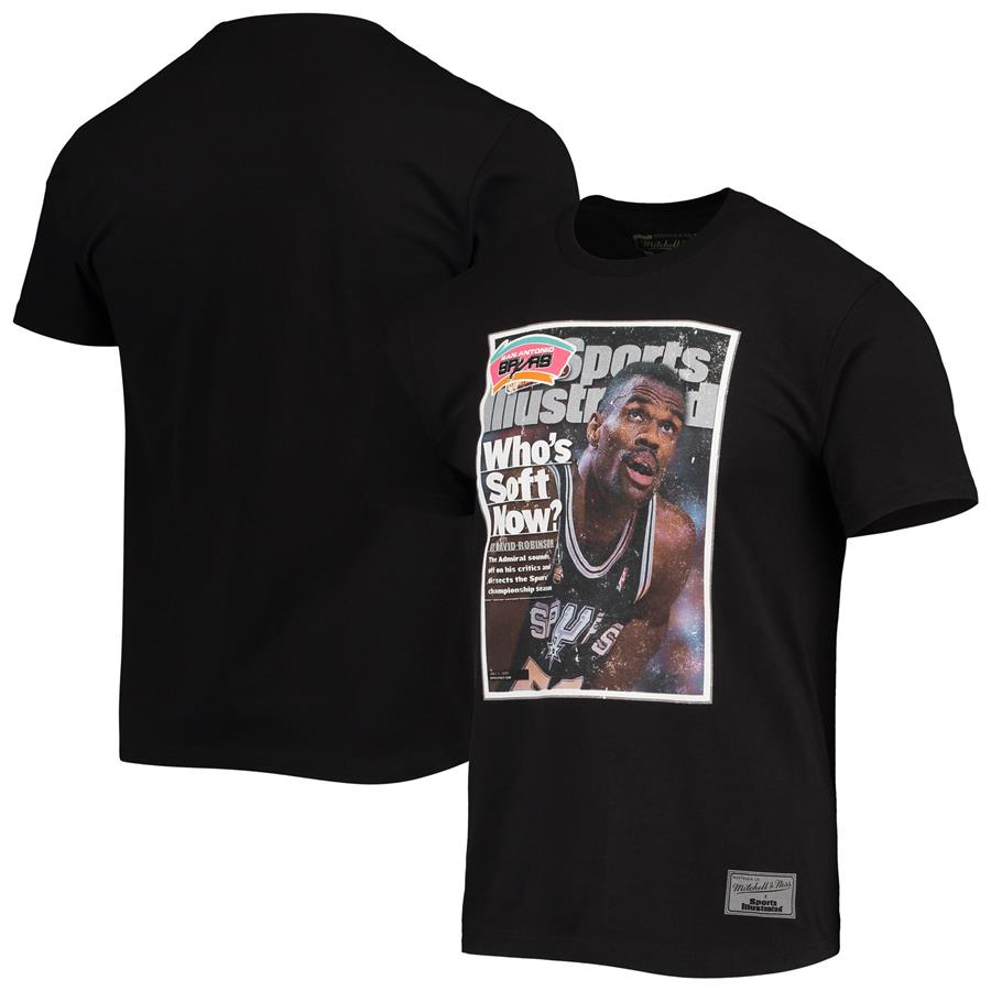 David Robinson San Antonio Spurs Mitchell & Ness x Sports Illustrated Player T-Shirt - Black