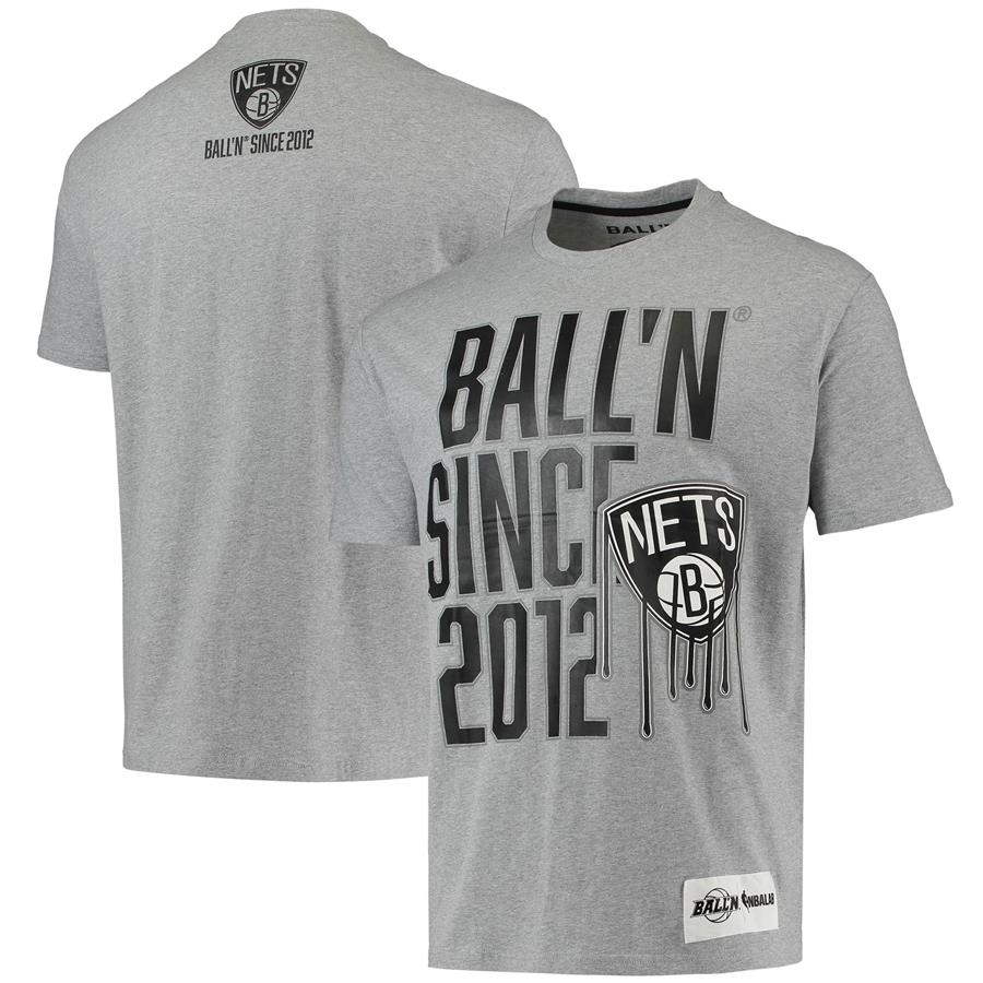 Brooklyn Nets BALL'N Since 2012 T-Shirt - Heathered Gray