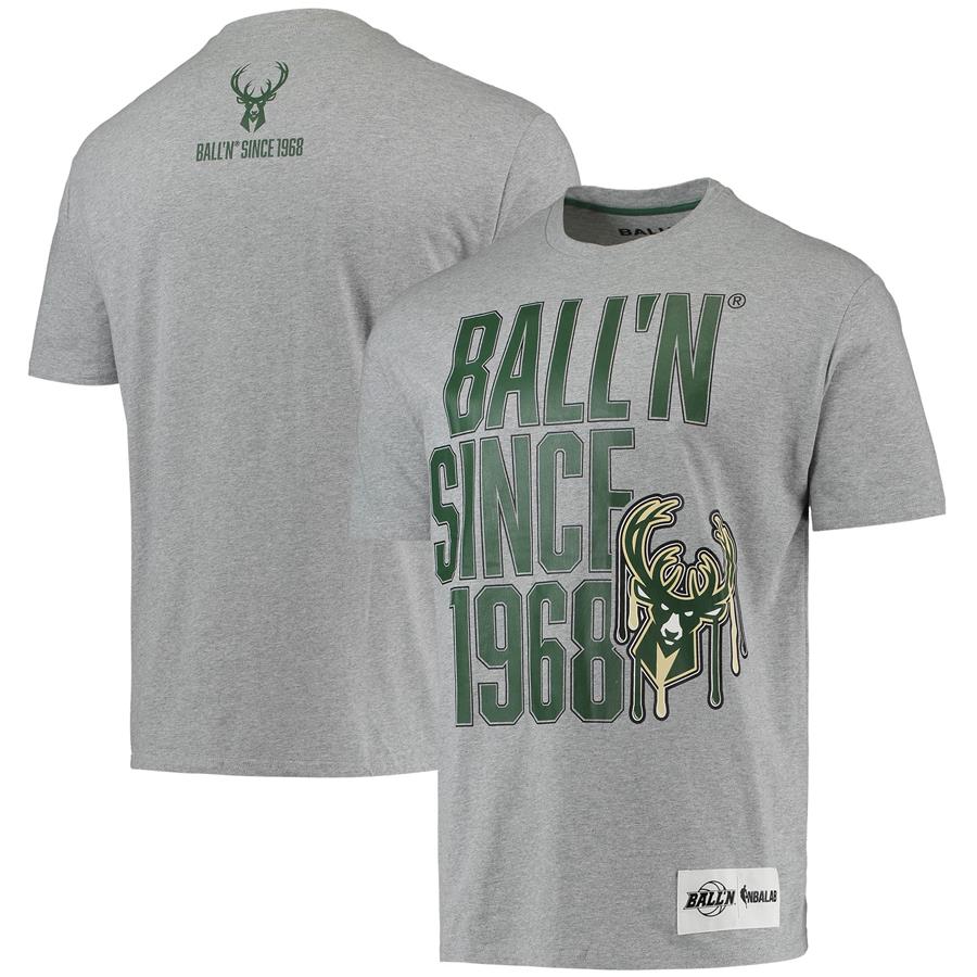 Milwaukee Bucks BALL'N Since 1968 T-Shirt - Heathered Gray
